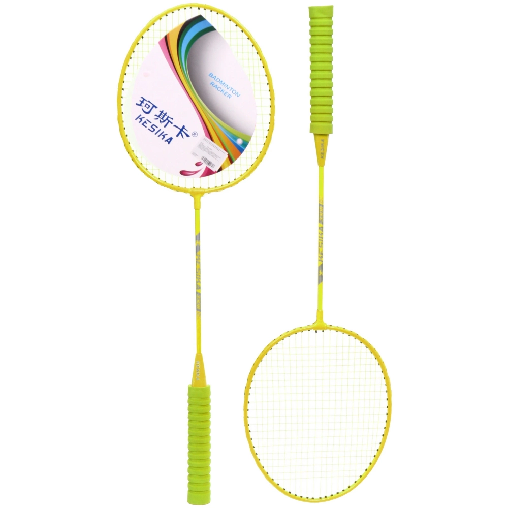 Бадминтон в наборе K-3308, 3 предмета: 2 металлические ракетки 65 см, чехол (цвет: жёлтый,розовый)