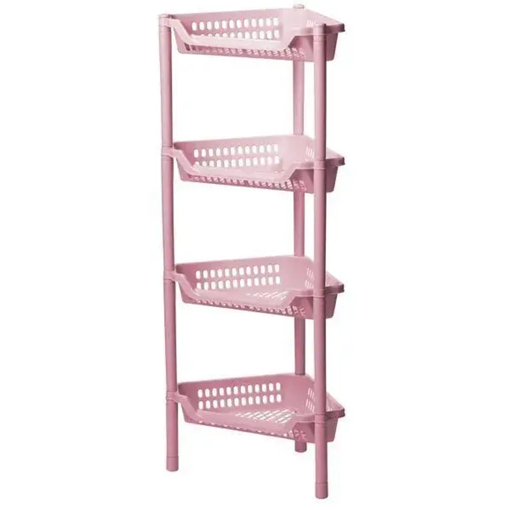 Полка угловая ЕВРО на колесах (4 секции) чайная роза 0,79,38х0,27м (комплект 6 шт)