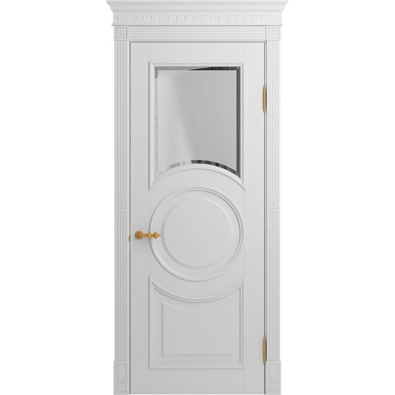 Межкомнатная дверь массив бука Viporte Лацио Амбиенте белая эмаль остекление 1