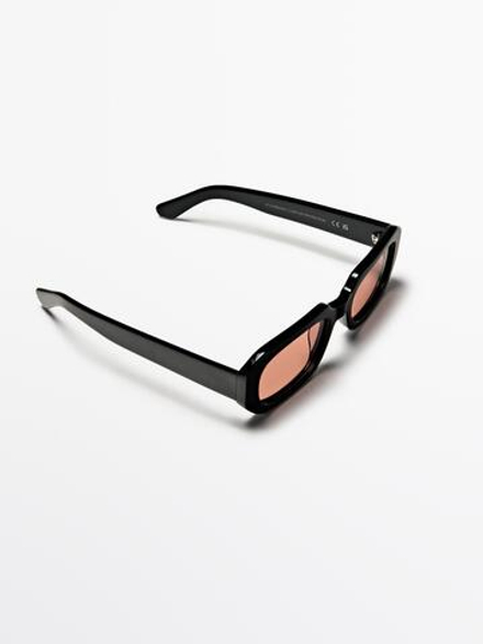 Massimo Dutti Солнцезащитные очки в квадратной оправе, черный