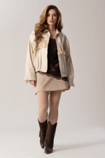 Бомбер с бахромой