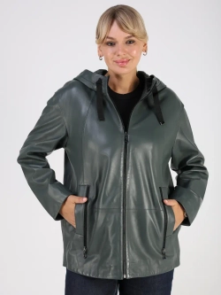 Кожаная куртка демисезонная с капюшоном