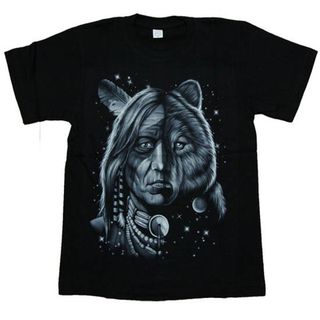 Футболка Оборотень ( Волк + индеец )