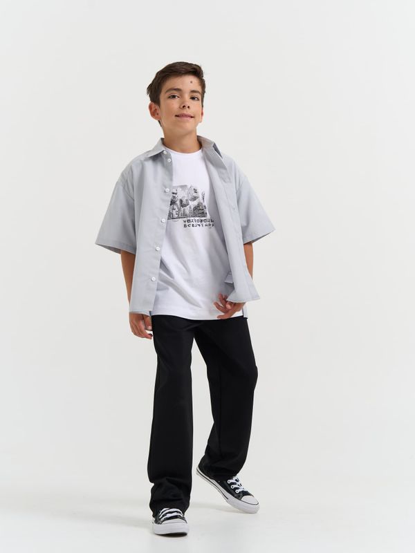 Рубашка оверсайз с коротким рукавом 