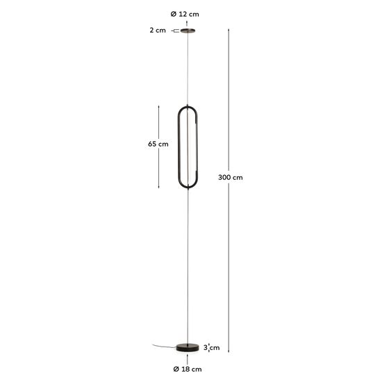 Потолочный светильник Bow из черного алюминия, Ø 16 см