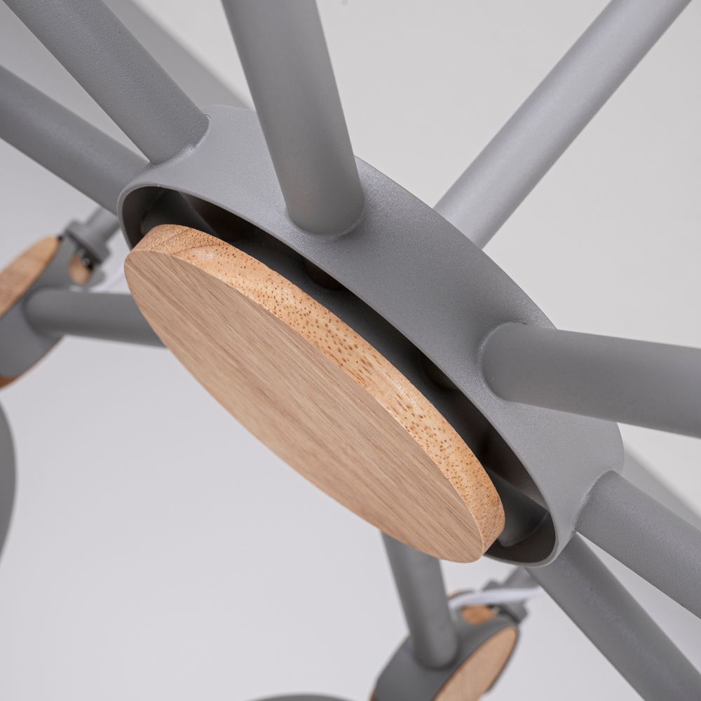 Люстра на штанге ROLLA 8 Gray