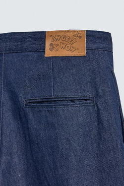 ZARA HARRY LAMBERT X DISNEY ДЖИНСОВЫЕ БРЮКИ ШИРОКОГО КРОЯ, МОРСКОЙ СИНИЙ