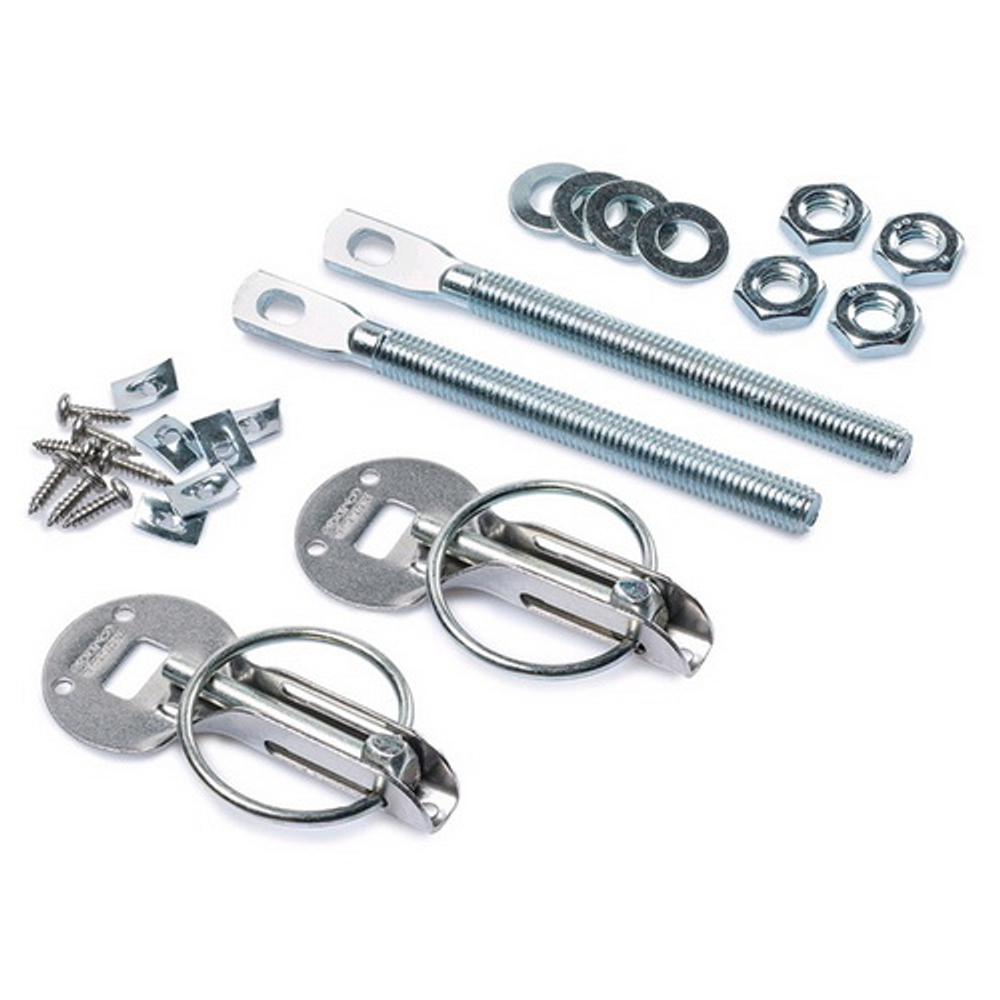 Замок на капот универсальный спортивный, нержавеющая сталь, SPA style, серебристый, TG4 (1 шт. / комплект)