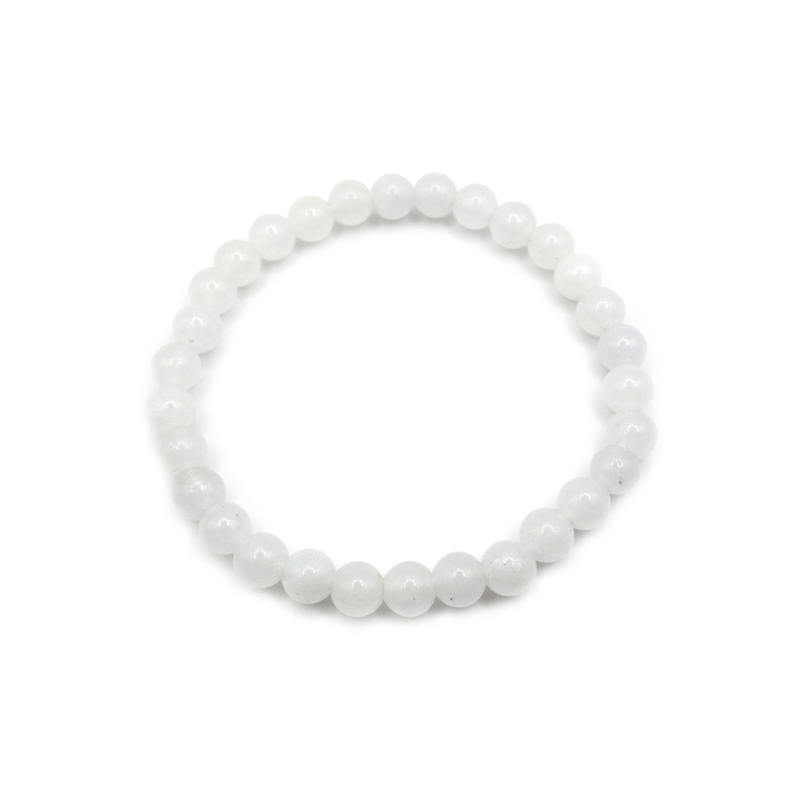 Браслет Кварц (непрозрачный с легким голубым отливом) шар 6 мм