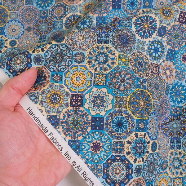МОЗАИКА БИРЮЗА 100% , хлопок David Textiles 4