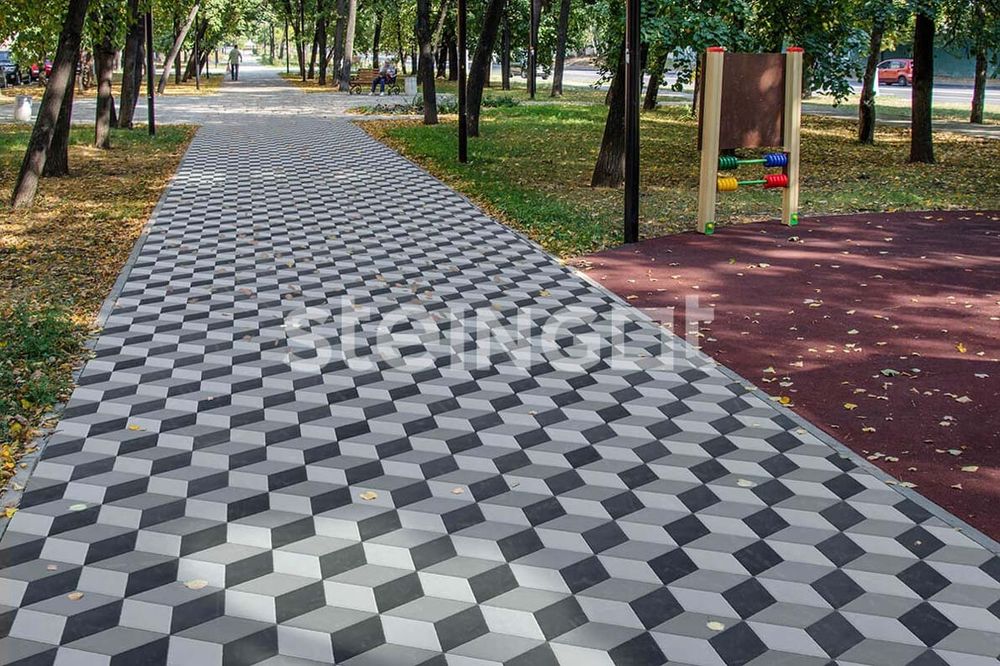 Тротуарная плитка Steingot Ромб Серый толщина 60 мм