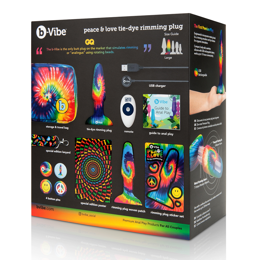 b-Vibe PEACE & LOVE TIE-DYE - Лимитированная анальная пробка