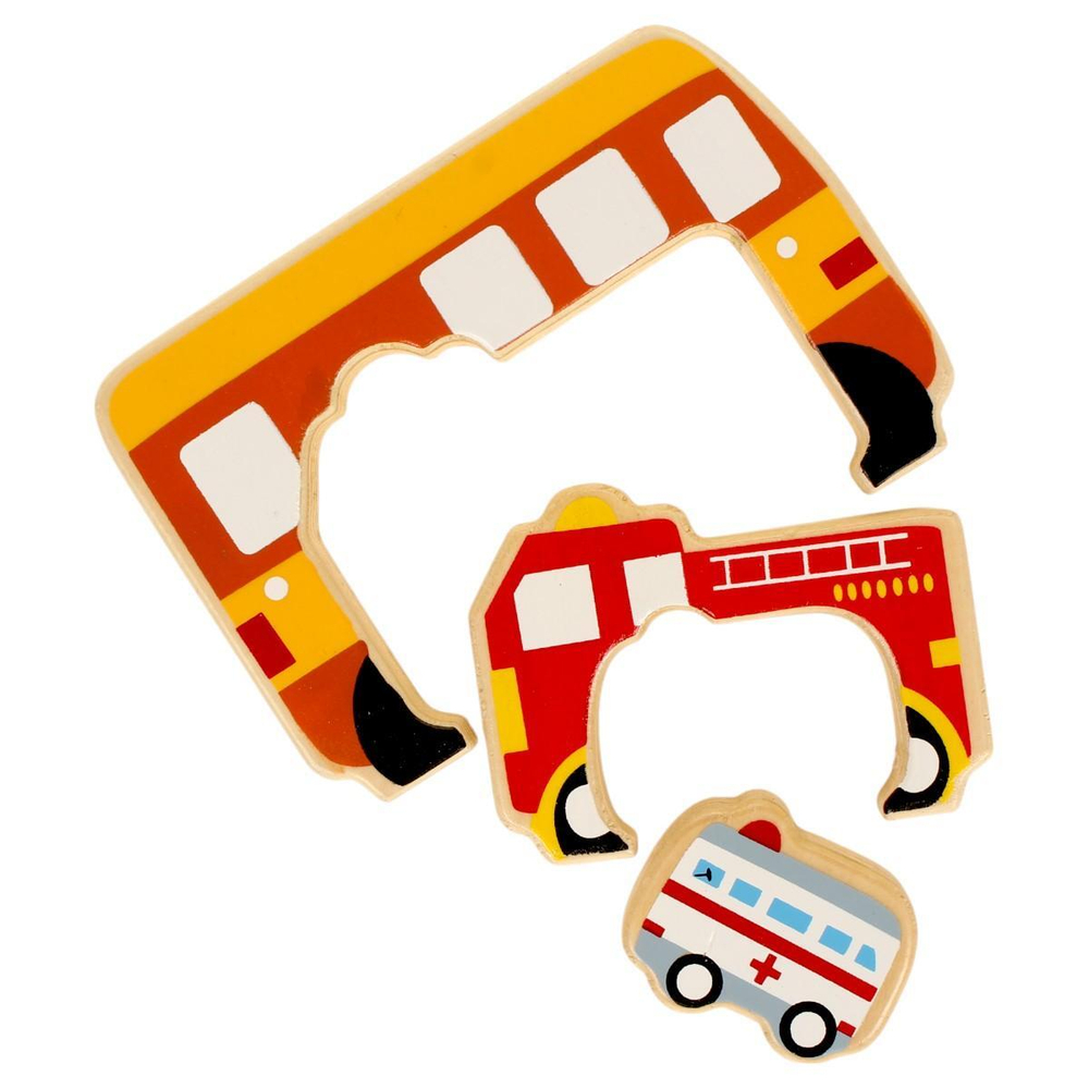 Деревянная игрушка пазл объемный "Транспорт" (ЛС)