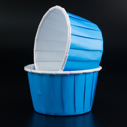 Форма бумажная МАФФИН ламинат "Голубой/Белый" d50*h40 мм. (100 шт./упак.), 1 шт.