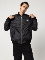 Бомбер черный мужской город горький демисезонный