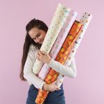 Упаковочная бумага (0,7*1 м) Облачка и радуга, Розовый, 10 шт.