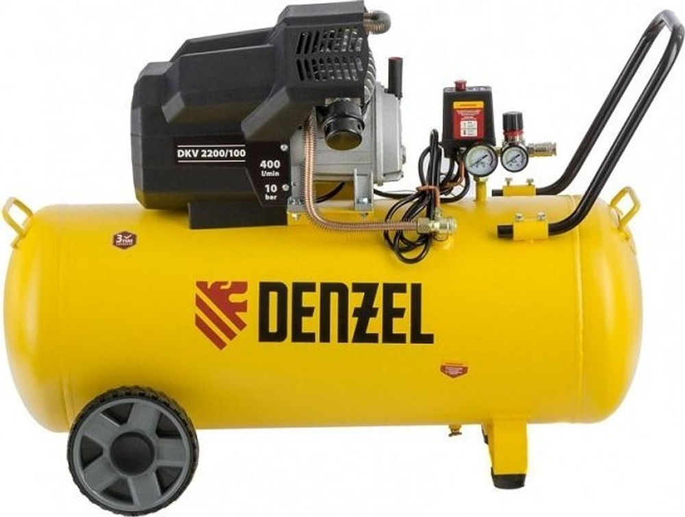 Компрессор поршневой Denzel DKV2200/100,Х-PRO 58079