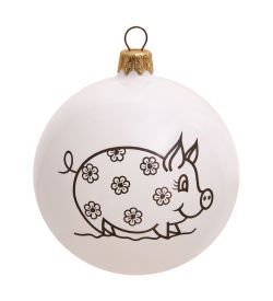 Элита НФШ-1591/1 Ел.украшение Шар «Свинка Ромашка» 85 мм