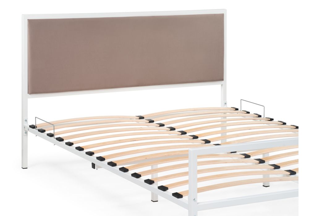 Двуспальная кровать Эгерт 160х200 белый / cacao