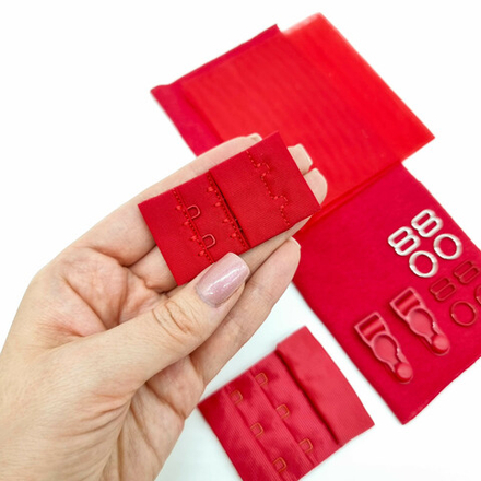 Застежка на крючки и петли (2 ряда), КРАСНЫЙ