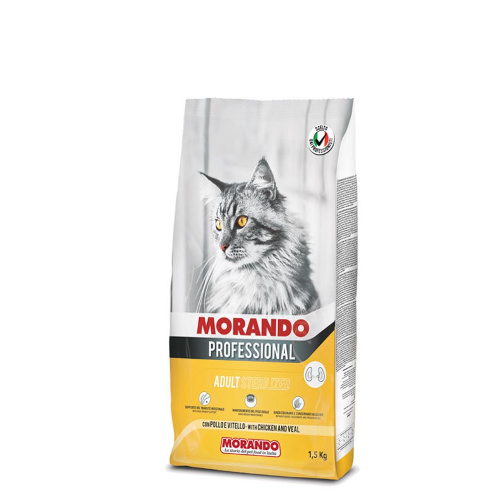 Morando Professional Gatto сухой корм для стерилизованных кошек с курицей и телятиной 1,5 кг