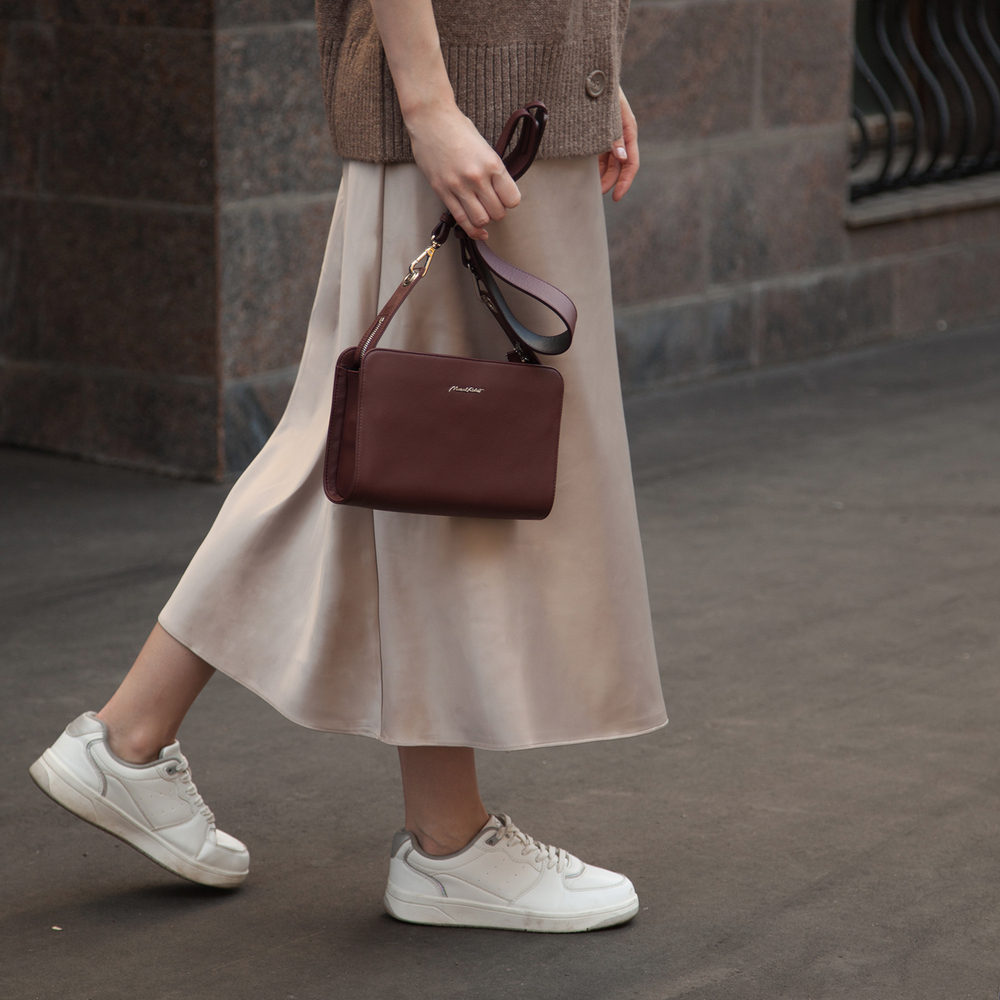 Женская сумка Emilie из кожи теленка, цвета бордо