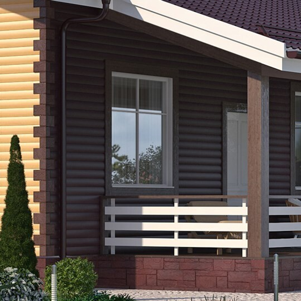 Сайдинг акриловый FineBer Blockhouse Extra Color Могано 3660х232 мм