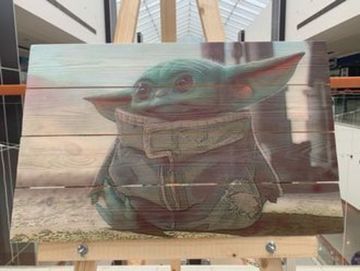 Картина на досках Baby Yoda (40x60 см)