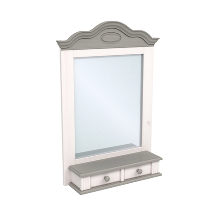 Зеркало Синди белый воск/антрацит