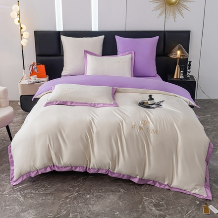 КПБ Сатин-Шелк Я IN LOVE LV002, Евро, 4 наволочки