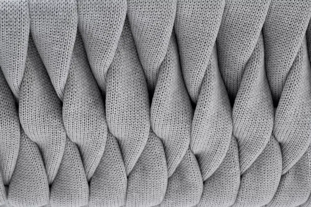 "Монако" стул плетеный из роупа, каркас алюминий светло-серый (RAL7035) муар, роуп светло-серый 40 мм, ткань светло-серая