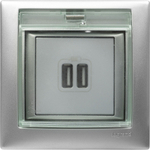 Рамка IP44 влагозащищённая c крышкой алюминий Valena Classic LEGRAND