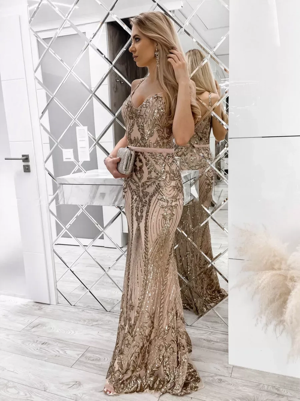 золотистое макси платье + plus size