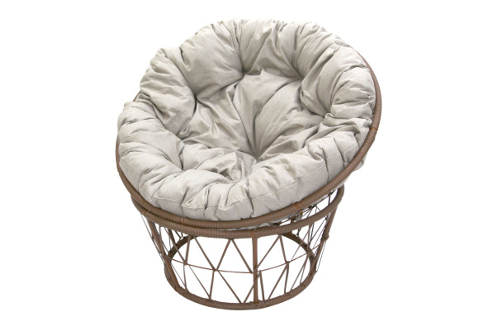 Кресло для отдыха Garden Story Папасан ротанг искусственный 1уп. ( бежевый, подушка бежевая) (М)