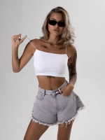 Белый кроп топ укороченный под пиджак