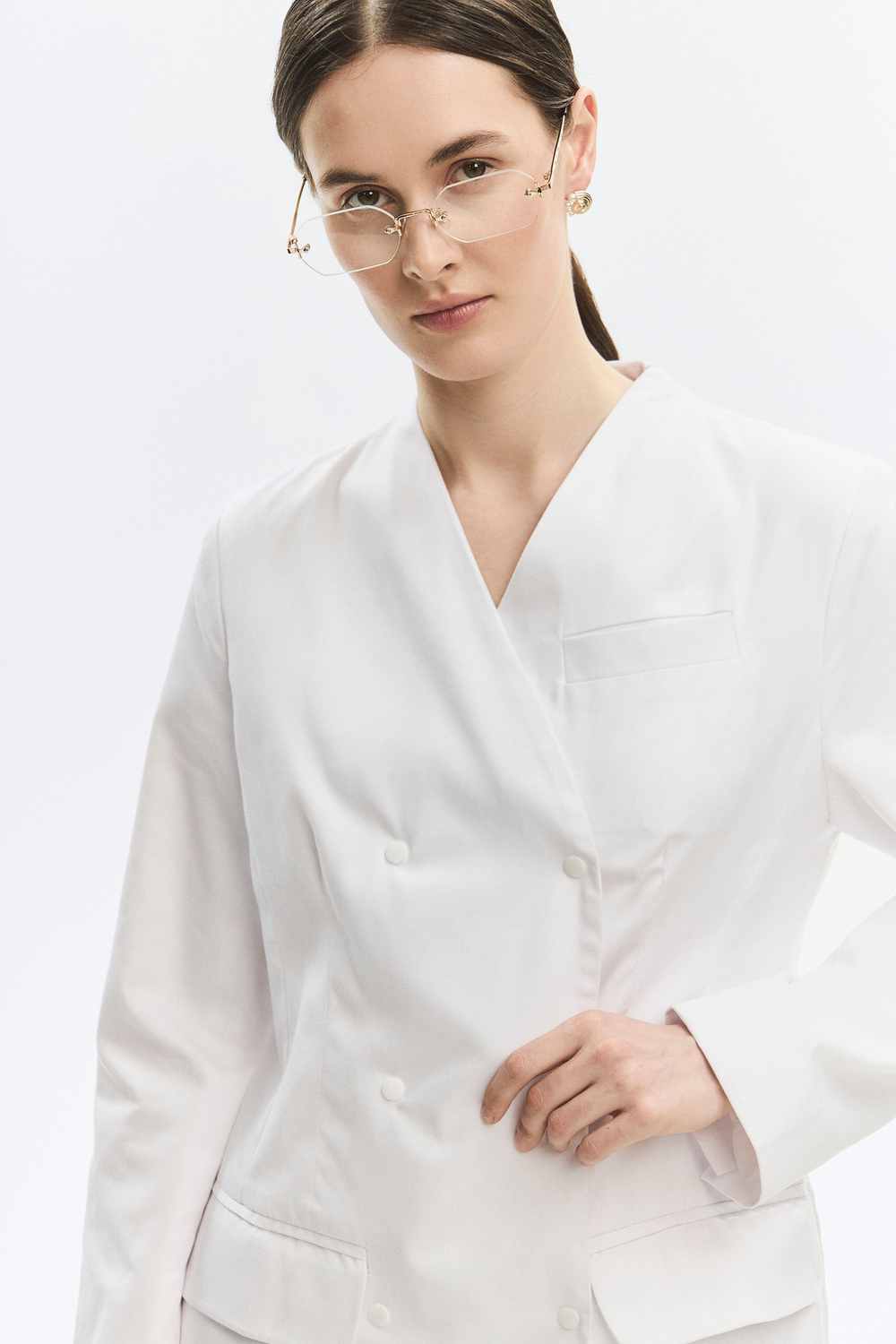 Халат медицинский женский Лафинесс, белый