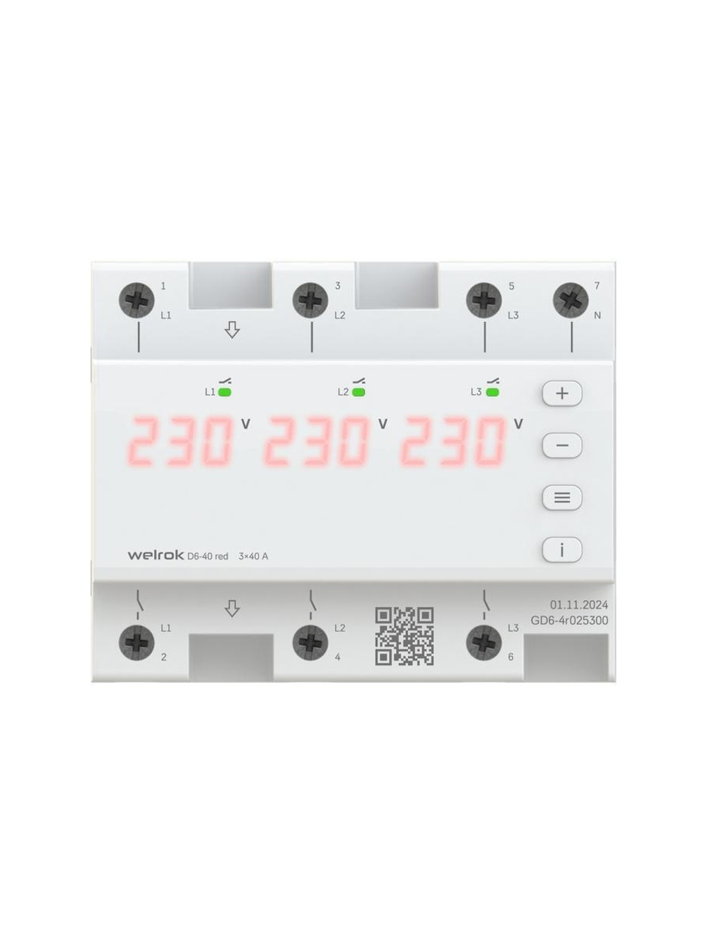 Реле напряжения D6-40 red Welrok 4660251140397