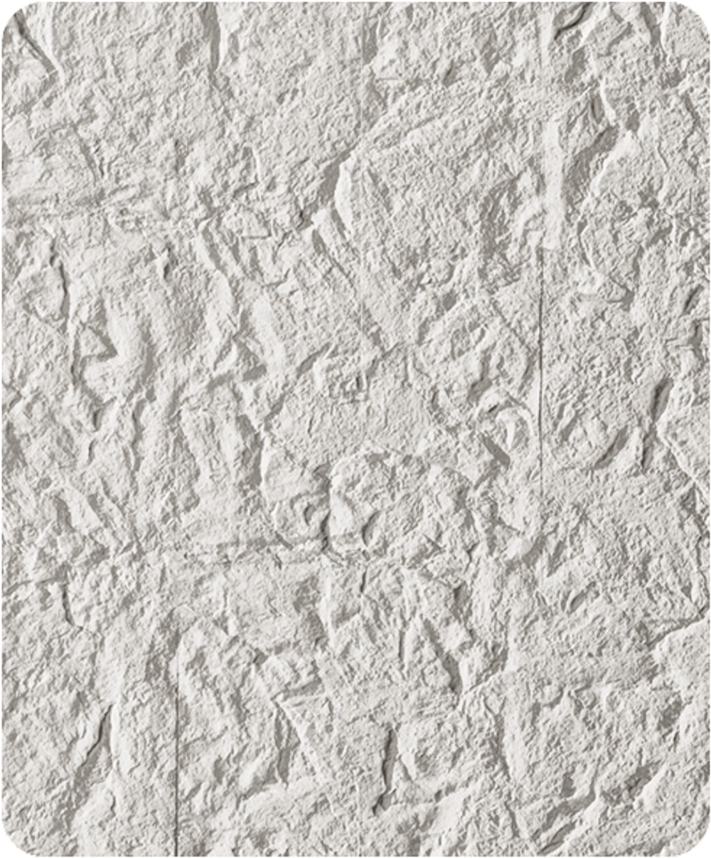 АБСД, Полиуретановая панель-пано под скалу, Белый / Stone Panel Rock Stone (Пано) ABCD White 2900х600х45 мм
