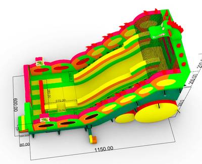 Коммерческий надувной батут-горка «Дракон», 11,5*6*9 м