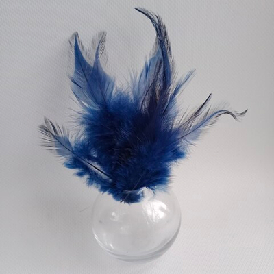 Перья петуха темно-синие 7 - 13 см. 20 шт.