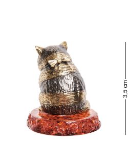 Народные промыслы AM-2261 Фигурка «Кот Бублик» (латунь, янтарь)