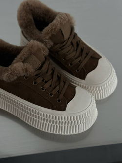 Кеды из натуральной кожи/Натуральный мех