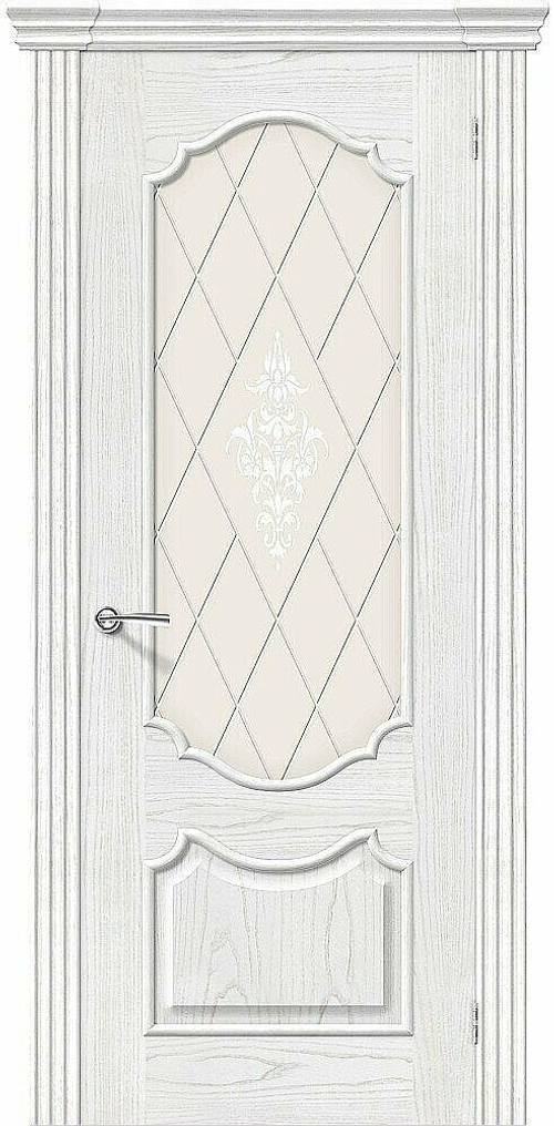 Дверь Париж / Цвет Т-23 (Жемчуг) / Стекло Худ. / Двери Браво