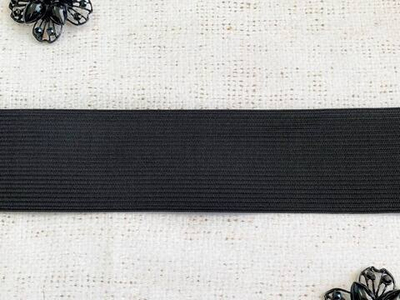 Резинка вязаная, ш. 6 см, чёрный