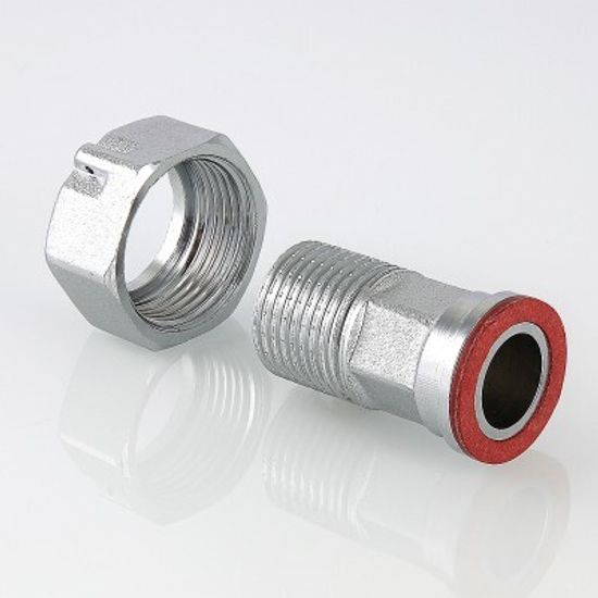 Полусгон с накидной гайкой и обратным клапаном Valtec 1/2" НР латунный никел. VTr.612.N.0004