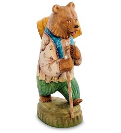 Народные промыслы РД- 65 Фигурка Медведь с корзиной (Резной) 28см