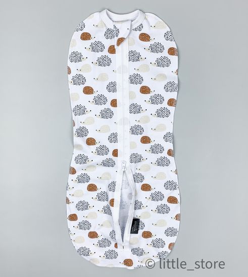 Пеленальный кокон и шапочка Ежики