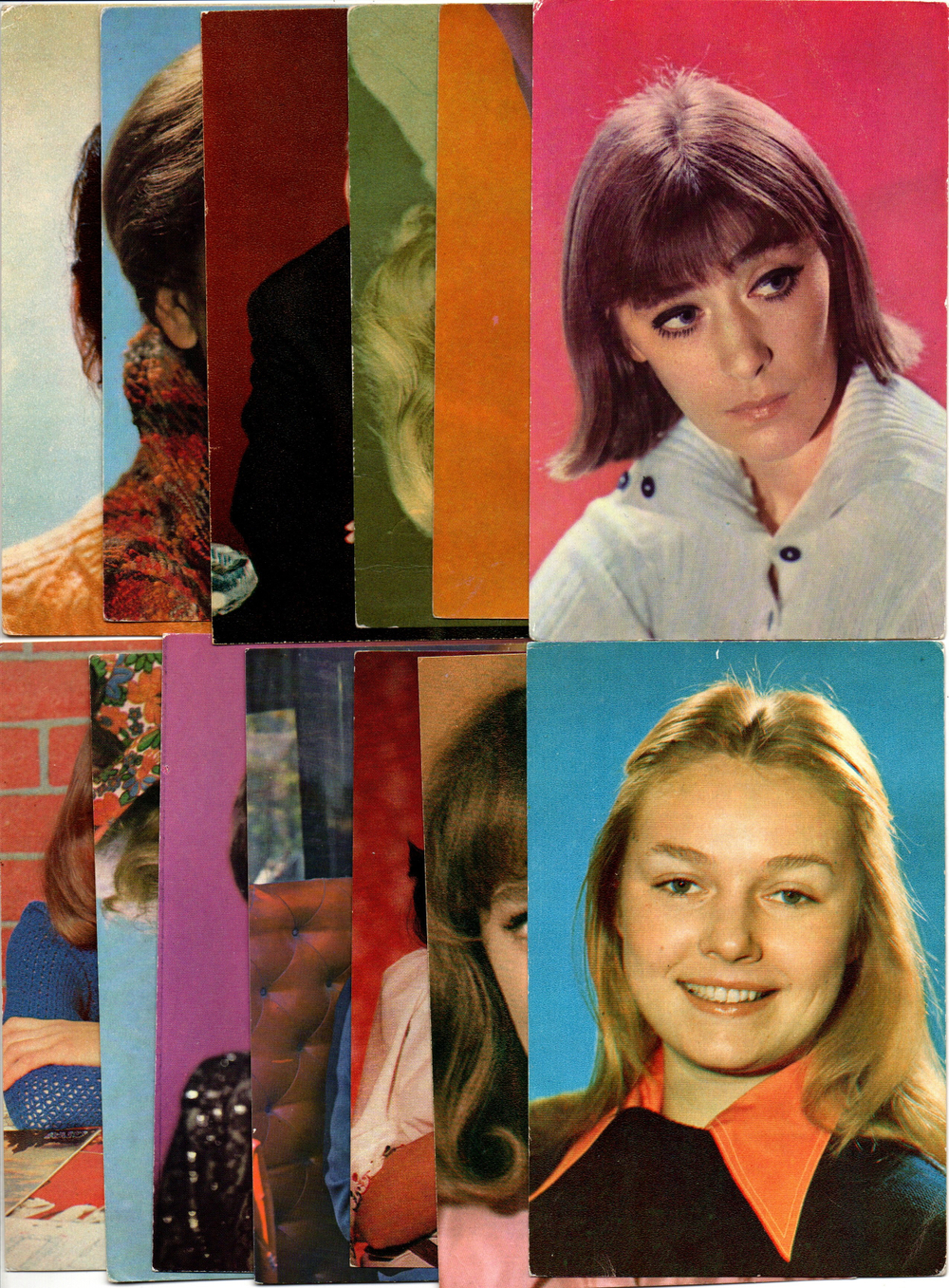 №77 Открытки Артисты и актёры СССР 1970–1980-е г. 25 штук. Цветные, чистые, без повторов