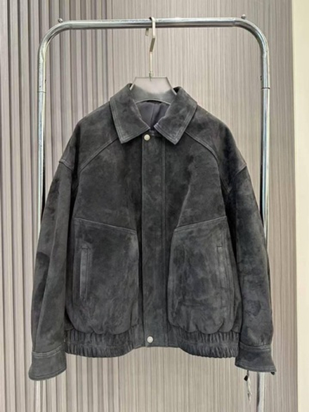 Бомбер из замши а цвете «Dark gray”