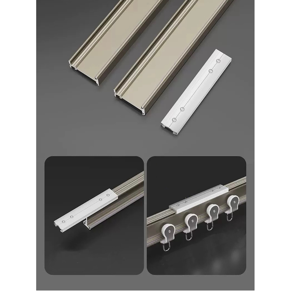 Карниз для штор изогнутый, алюминиевый, однорядный / двухрядный